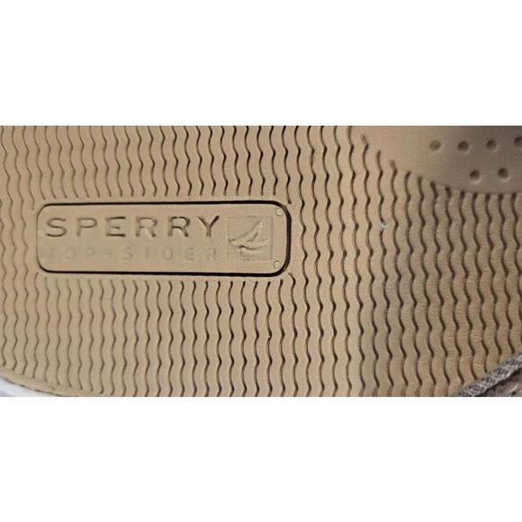 SPERRY TOP sider tong women's sandals 6M  brown and white good condition Pre-own - Picture 5 of 6